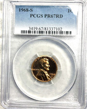 1968 S 1c Lincoln Cent PCGS PR 67 RD Pay attention to this one. picture