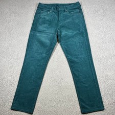Bonobos Mens Slim Fit Corduroy Pants Teal Green Stretch 5-Pocket 32x32 (32x30) picture