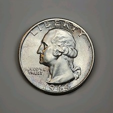 1944 S Washington Quarter~Choice BU~Lusterous~90 % Silver~Reduced Shipping #1 picture