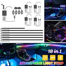 18in1 Car Atmosphere Interior LED Acrylic Guide Fiber Optic Ambient Lights Decor picture