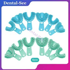 6Pcs/Set Dental Impression Trays Perforated Plastic Denture Trays Disposable picture