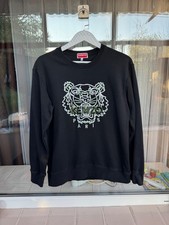 KENZO Paris Men's Black Embroidered Tiger Sweatshirt Size Medium Crew Neck picture