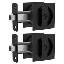 Goldenwarm Pocket Door Lock 2 Pack For Bed/Bath Matte Black Contemporary picture