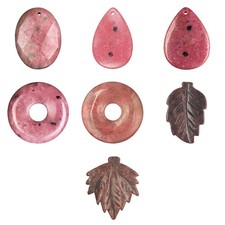 Natural Rhodonite Pendants, Undyed, 7 Styles Ships From USA picture