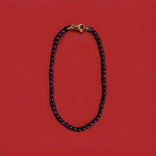 Blackjack jewelry men’s 24” Genuine Blue Onyx necklace Rare H-036 picture