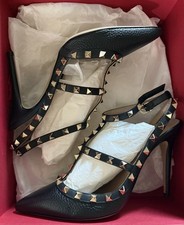 BLACK Valentino Garavani Rockstud 100mm Ankle-Strap Pumps-EU40/US10-NWT/UNWORN picture