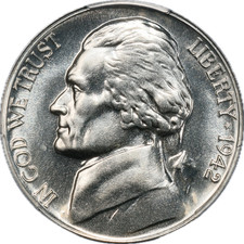 1942-P (Type 2 Silver) Proof Jefferson 5c Nickel - PCGS PR66 - Blast White picture