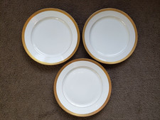 GDA France Limoges Set of 3 Dinner Plates - GDA1 Porcelain Gold Rimmed 9.75” picture