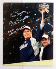 Autographed 8 X 10 Photo Bill Belichick NFL NE Patriots Superbowl Trophies picture