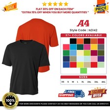 A4 N3142 Mens 100% Polyester Short Sleeve Cooling Performance Tee Stylish Tshirt picture