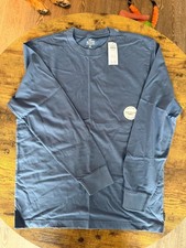Hollister Men's Heavyweight Relaxed Fit Long Sleeve Tee Blue Gray Medium NWT picture