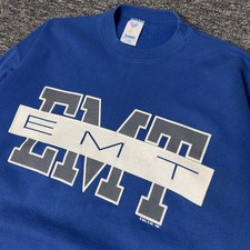 Vintage 1992 EMT Jostens Crewneck Sweatshirt XL Blue picture