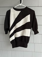 Vintage Cortiva USA Abstract Colorblock Blouse Dolman Batwing Top Small 90s picture