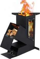 Rocket Stove with Glass Window for Cooking Portable Camp Wood Burning Stove 15