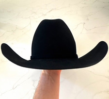 Resistol 6X Midnight Felt Western Cowboy Hat - Black Fur Felt Size 7 1/8 picture