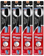 Colgate Slimsoft Floss-Tip Charcoal Toothbrush, Soft (4 Count) picture