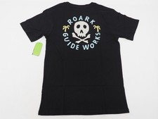 New Roark Guide Works Skull Organic Cotton T-Shirt Black Size Medium picture