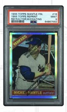 1966 TOPPS MANTLE FIN.1996 TOPPS REPRINT REFRACTOR, W/COATING picture