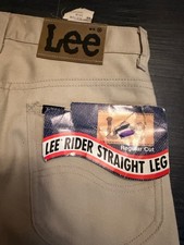 NOS Vtg 80s Lee Riders Straight Leg Beige Jeans 29x36 picture