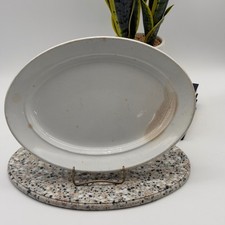 Antique J.W. Pankhurst Hanley Ironstone Platter Stained and Crazed Oval Platter picture