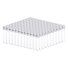 120Pcs 45ml Plastic Test Tube with Screw Caps 140x25mm Tubes Aluminum Lid picture