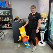 The Simpsons Bart Simpson With Skateboard Life Size 3ft Statue Resin Figure Prop picture