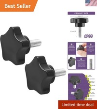 2 Elegant Black M8 x 25mm Star Knobs - Perfect for Hand Tightening Applications picture