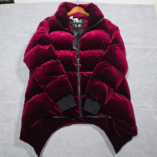 Killstar Deadliest Night Velvet Winter Puffer Coat Red Womens 4XL Full Zip Lined picture