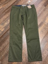 NEW Tailor Vintage Mens Canaan Slim Fit Khaki Pants Comfort Stretch Olive 36x30 picture