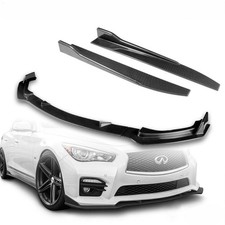 5pcs Combo Front Bumper Body Kit Lip + Side Skirt Extensions Diffuser picture