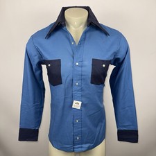 Vintage 60s 70s H.I.S Shirt Mens Disco Dagger Collar Taper Deadstock NOS Medium picture