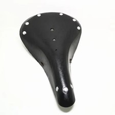 Handmade Cowhide Leather Bike Saddle Retro Bicycle Seat Men Women picture