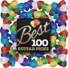 Guitar Picks Best HUGE 100 VALUE PACK Assorted Designs 3 sizes 0.46/ 0.71/  0.96 picture