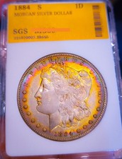 1884 *S* MORGAN SILVER  DOLLAR *SOME LUSTER.  picture