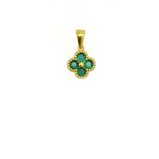 Green 4 Leaf Clover 24K Gold Necklace For Women, Lucky Pendant Chain Necklace Je picture