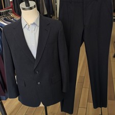 New Vintage 70s Hart Schafnner Marx Suit 42r 35w X Unfinshed Inseam Navy picture