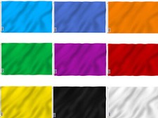 Anley 3x5 Ft Solid Color Flag Black White Red Blue Green Orange Purple Flags picture
