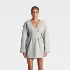 KBB by KAHLANA Women's Long Sleeve 'The V-Neck Sweatshirt Dress' - Heather picture