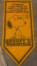 VTG 1971 Peanuts  Snoopy Woodstock 10 Things I'd Rather Be Doing Felt Banner picture