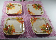 222 Fifth Autumn Celebration 4 Square Appetizer Plates picture