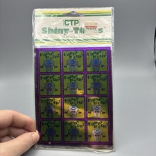 Vintage CTP Shiny Time Foil Mylar Happy Tooth Stickers 3 Sheet Sealed NOS picture