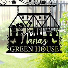 Custom Greenhouse Sign, Personalized Garden Shed Metal Plaque, Mom Gift picture