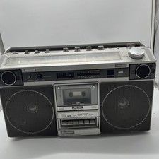 Vintage Hitachi TRK-8270 H  Boombox tested ￼”Partially working” PARTS OR REPAIR  picture