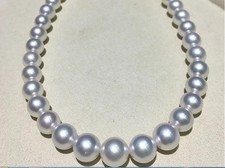 Huge 17.5inch 12-13MM AAAA NATURAL SOUTH SEA GENUINE WHITE ROUND PEARL NECKLACE picture