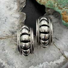 Priscilla Apache Native American Sterling Half-Moon Post Earrings For Women picture