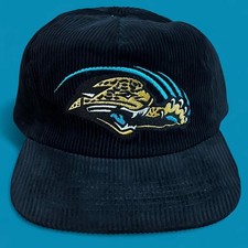 Black corduroy Jacksonville Jaguars 1998 Scratch logo Strapback hat picture