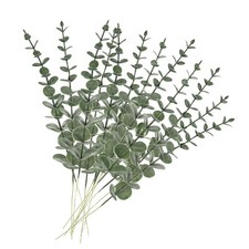 EZFLOWERY 24 Pcs Artificial Eucalyptus Leaves Stems Real Touch Green Leaf picture