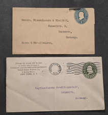 2 Antique US Postal Stationery Covers w Stamps  1912 Germany Hannover Coeslin picture