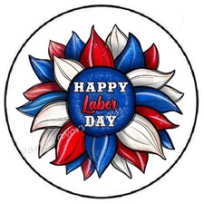 HAPPY LABOR DAY FLOWER ENVELOPE SEALS LABELS STICKERS PARTY FAVORS picture