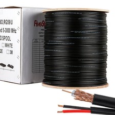 RG59 Siamese CCTV Cable 20AWG Coax Video + 18/2 Power Security 500ft 1000ft picture